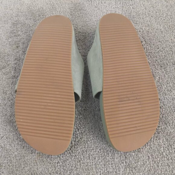 Caslon Sandals Womens Size 7.5 Shoes Thong Sandal Sage Green Slip On Leather - Picture 4 of 12